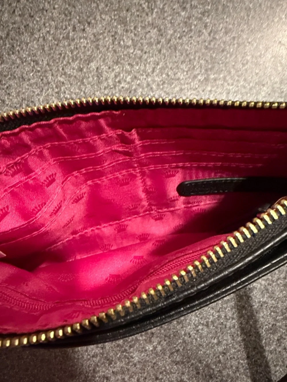 Juicy Couture Tropical Floral Wristlet Clutch Wallet Black Cream